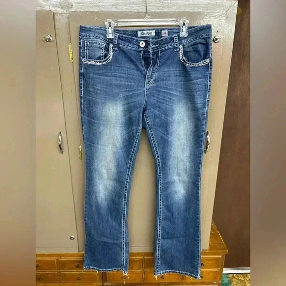Boot cut embroidered jeans size 34 - Picture 1 of 8